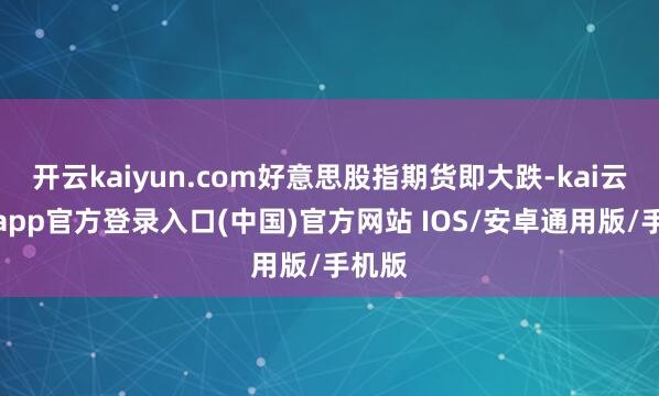 开云kaiyun.com好意思股指期货即大跌-kai云体育app官方登录入口(中国)官方网站 IOS/安卓通用版/手机版