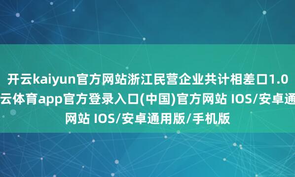 开云kaiyun官方网站浙江民营企业共计相差口1.05万亿元-kai云体育app官方登录入口(中国)官方网站 IOS/安卓通用版/手机版