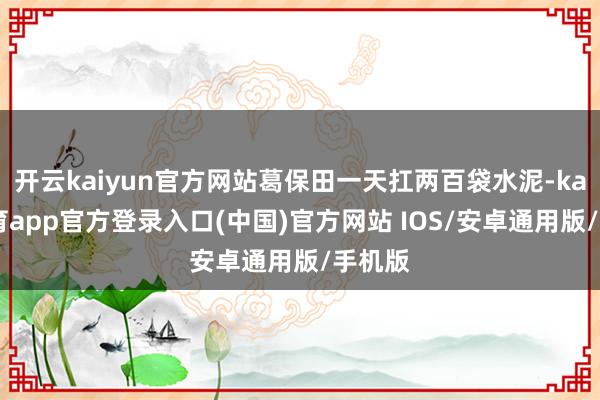 开云kaiyun官方网站葛保田一天扛两百袋水泥-kai云体育app官方登录入口(中国)官方网站 IOS/安卓通用版/手机版