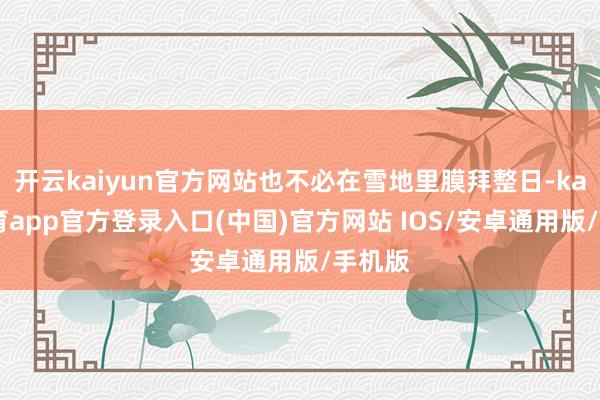 开云kaiyun官方网站也不必在雪地里膜拜整日-kai云体育app官方登录入口(中国)官方网站 IOS/安卓通用版/手机版