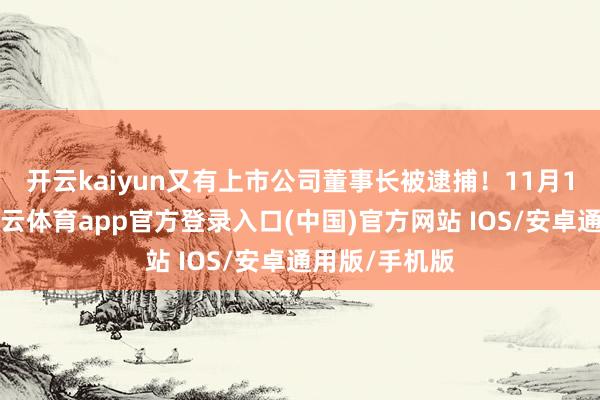 开云kaiyun又有上市公司董事长被逮捕！　　11月18日晚间-kai云体育app官方登录入口(中国)官方网站 IOS/安卓通用版/手机版